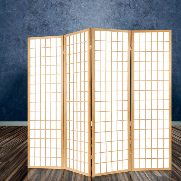 Artiss Room Divider Screen Wood Timber Dividers Fold Stand Wide Beige 6 Panel Artiss