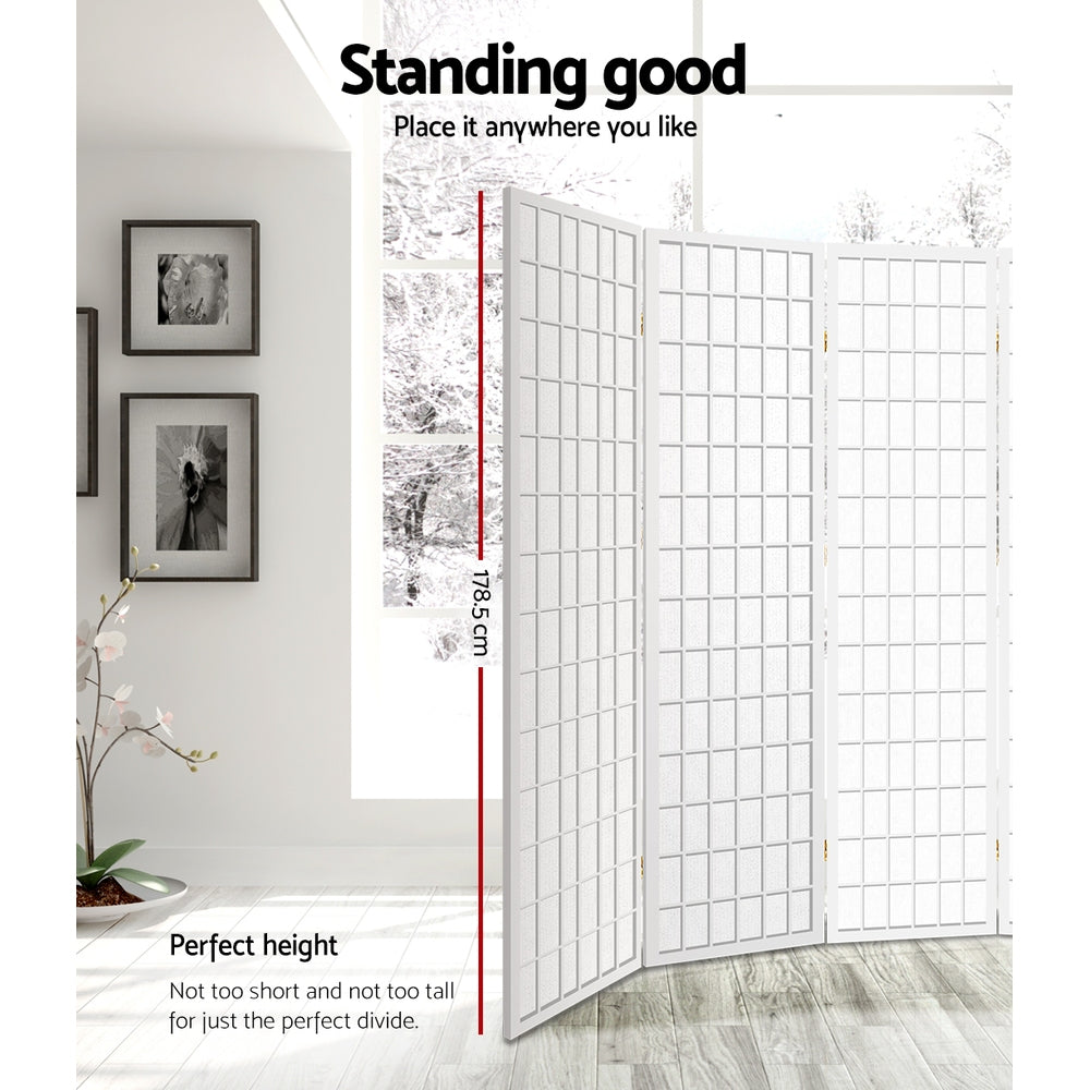 Artiss Room Divider Screen Wood Timber Dividers Fold Stand Wide White 8 Panel Artiss