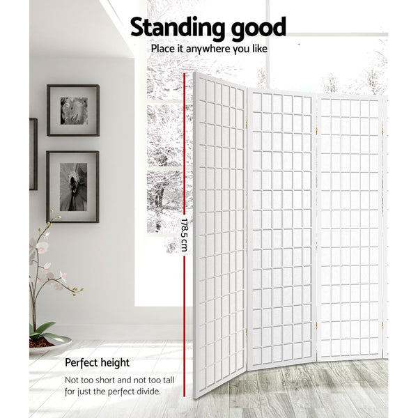 Artiss Room Divider Screen Wood Timber Dividers Fold Stand Wide White 8 Panel Artiss