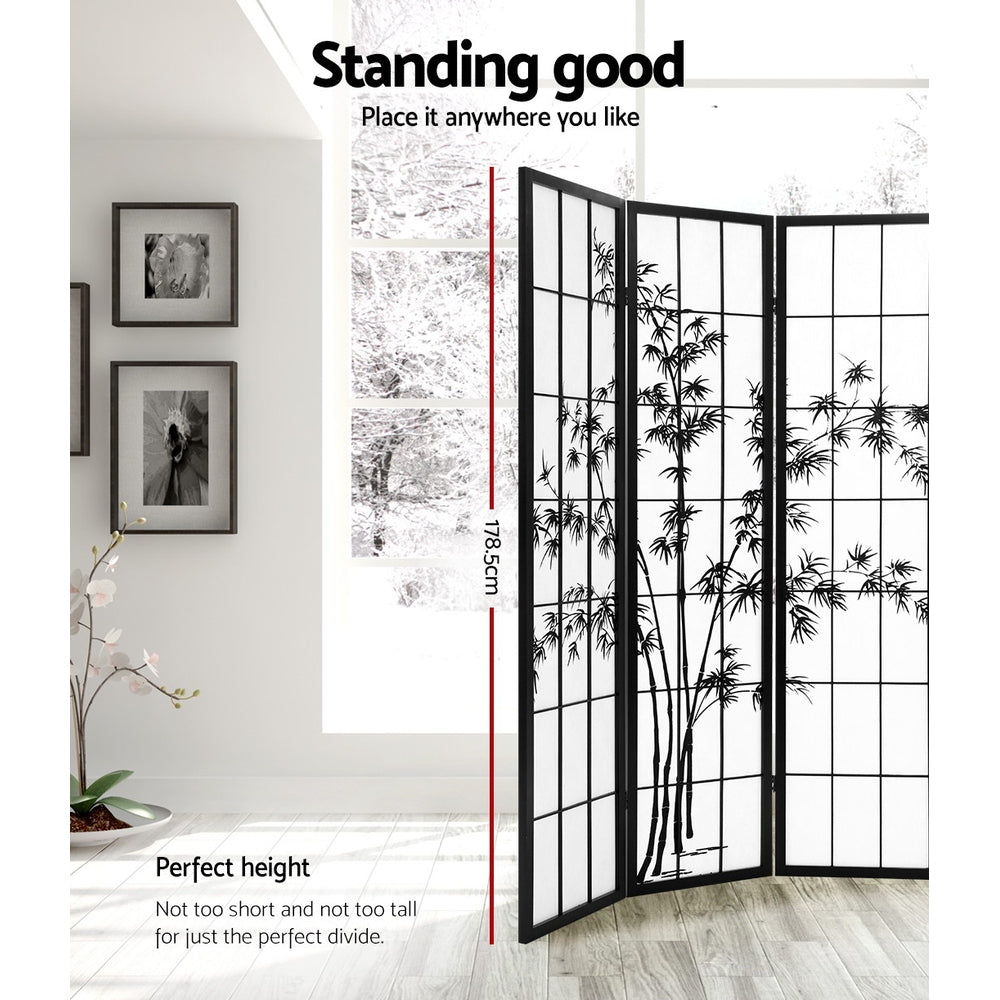 Artiss Room Divider Screen Privacy Dividers Pine Wood Stand Black White 8 Panel Artiss