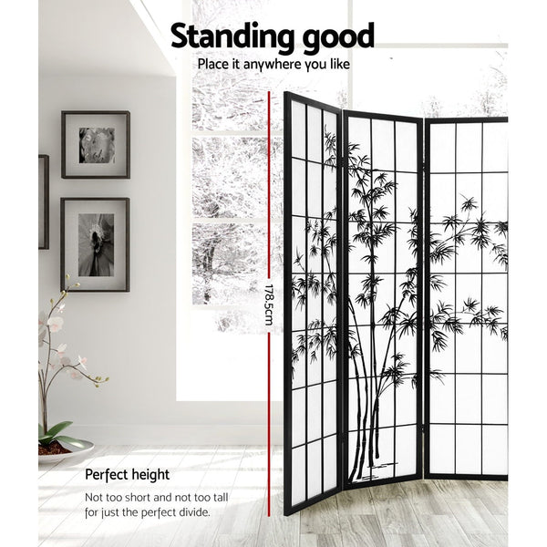 Artiss Room Divider Screen Privacy Dividers Pine Wood Stand Black White 8 Panel Artiss
