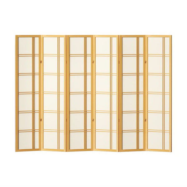 Artiss Room Divider Screen Privacy Wood Dividers Stand 6 Panel Nova Natural Artiss