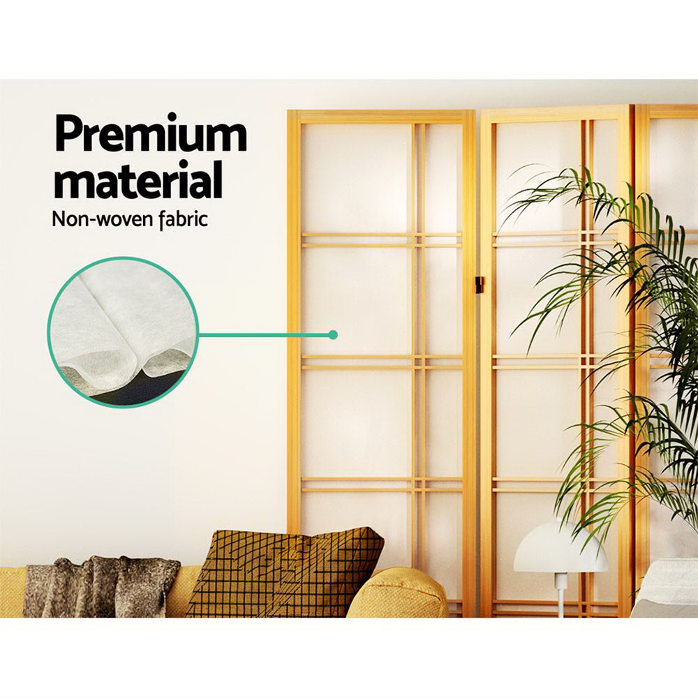 Artiss Room Divider Screen Privacy Wood Dividers Stand 6 Panel Nova Natural Artiss