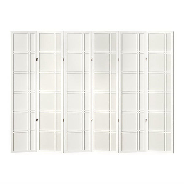 Artiss Room Divider Screen Privacy Wood Dividers Stand 6 Panel Nova White Artiss
