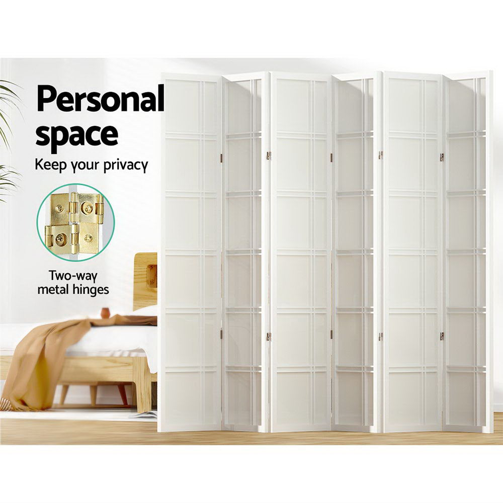 Artiss Room Divider Screen Privacy Wood Dividers Stand 6 Panel Nova White Artiss