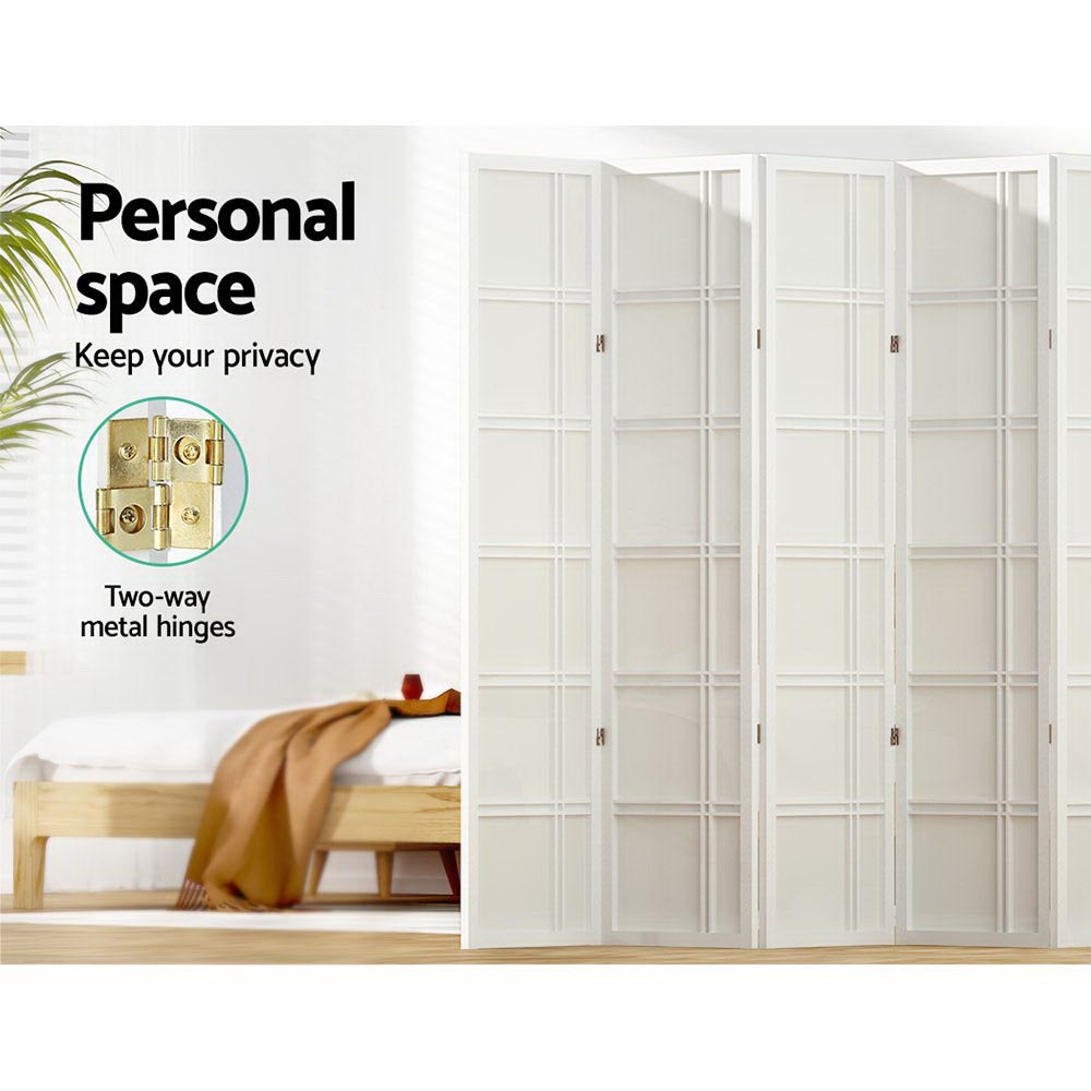 Artiss Room Divider Screen Privacy Wood Dividers Stand 8 Panel Nova White Artiss
