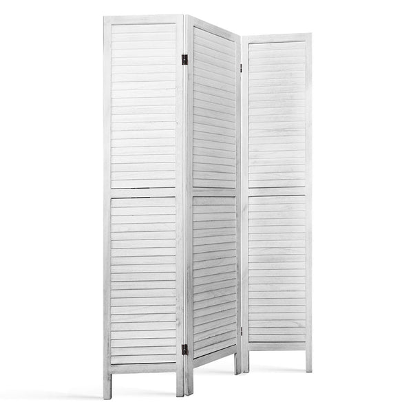 Artiss 3 Panel Room Divider Screen Privacy Wood Dividers Timber Stand White Artiss