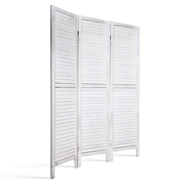 Artiss 3 Panel Room Divider Screen Privacy Wood Dividers Timber Stand White Artiss