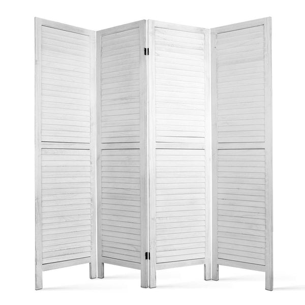 Artiss 4 Panel Foldable Wooden Room Divider - White freeshipping - Awezingly