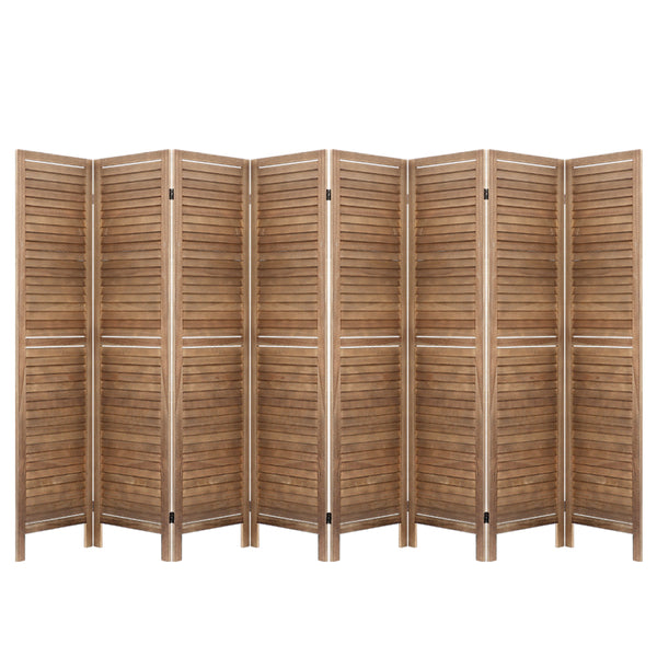Artiss Room Divider Screen 8 Panel Privacy Wood Dividers Stand Bed Timber Brown freeshipping - Awezingly