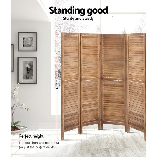Artiss Room Divider Screen 8 Panel Privacy Wood Dividers Stand Bed Timber Brown freeshipping - Awezingly