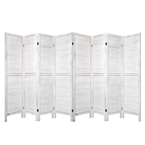 Artiss Room Divider Screen 8 Panel Privacy Wood Dividers Stand Bed Timber White freeshipping - Awezingly