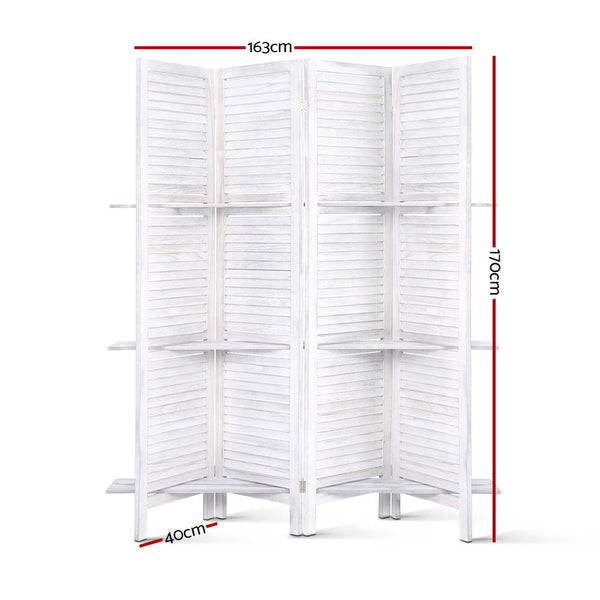 Artiss Room Divider Privacy Screen Foldable Partition Stand 4 Panel White freeshipping - Awezingly