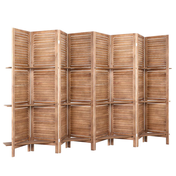 Artiss Room Divider Screen 8 Panel Privacy Dividers Shelf Wooden Timber Stand freeshipping - Awezingly