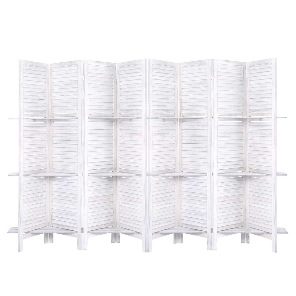 Artiss Room Divider Screen 8 Panel Privacy Foldable Dividers Timber Stand Shelf freeshipping - Awezingly