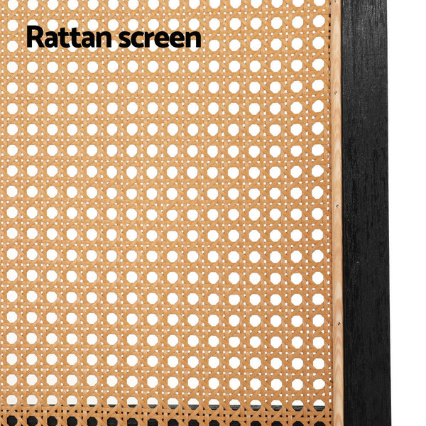 Artiss 3 Panel Room Divider Screen 151x180cm Rattan Brown Artiss
