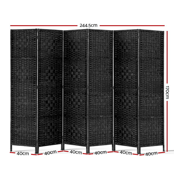 Artiss 6 Panel Room Divider - Black freeshipping - Awezingly
