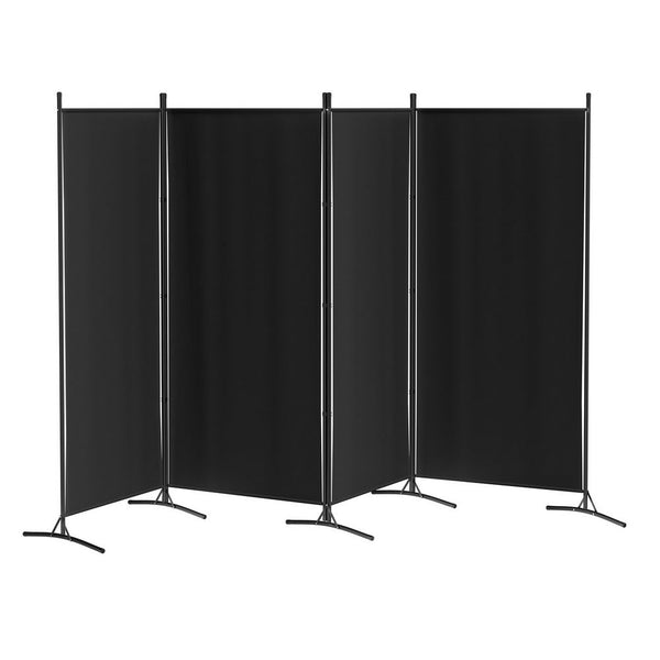 Artiss 4 Panel Room Divider Screen 345x180cm Fabric Black Artiss