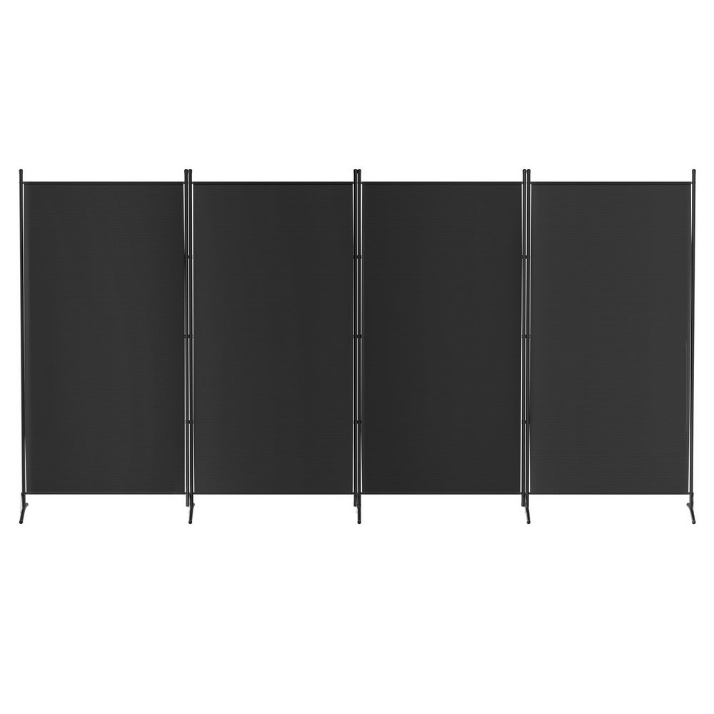 Artiss 4 Panel Room Divider Screen 345x180cm Fabric Black Artiss