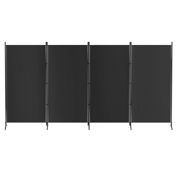 Artiss 4 Panel Room Divider Screen 345x180cm Fabric Black Artiss