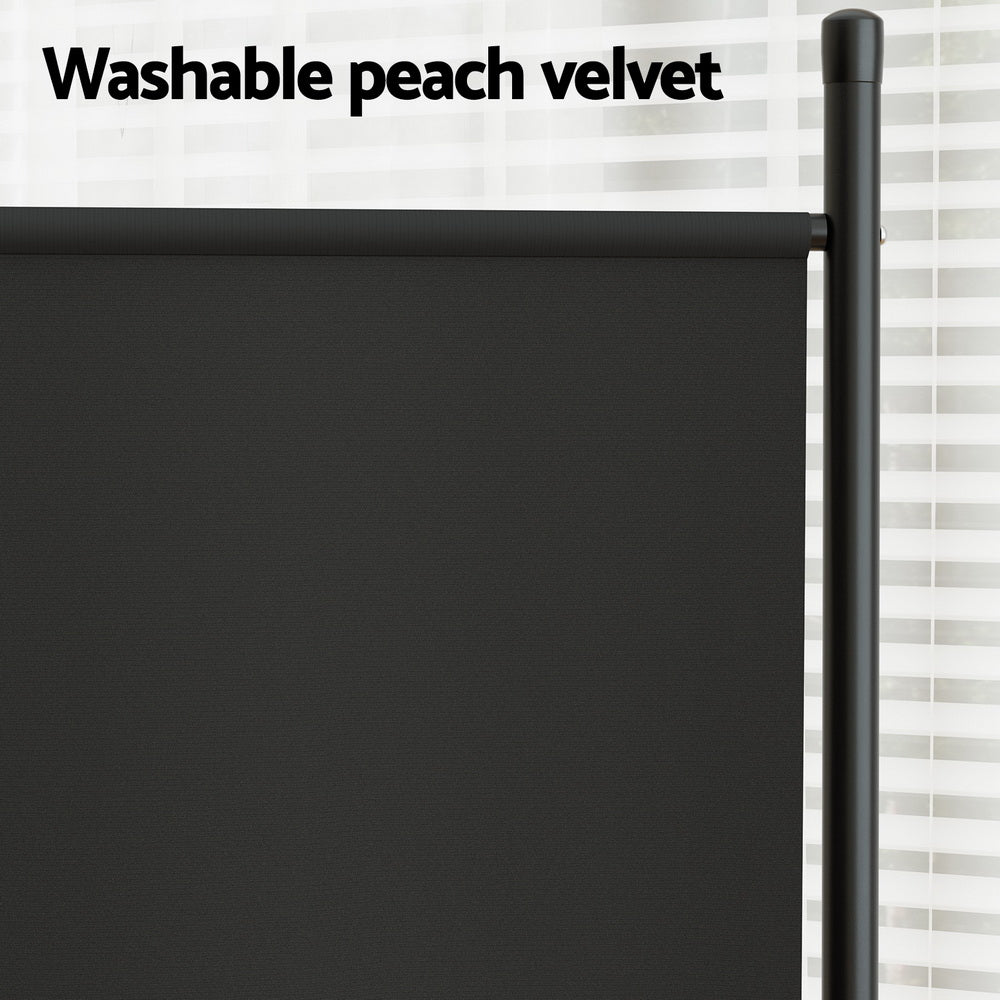 Artiss 4 Panel Room Divider Screen 345x180cm Fabric Black Artiss