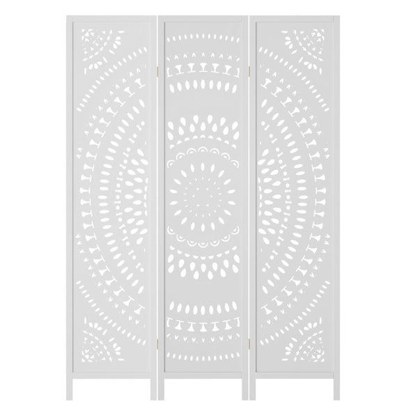 Artiss 3 Panel Room Divider Screen 132x170cm Circle White Artiss