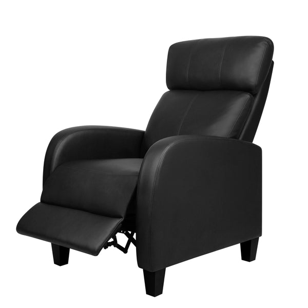 Artiss PU Leather Reclining Armchair - Black freeshipping - Awezingly