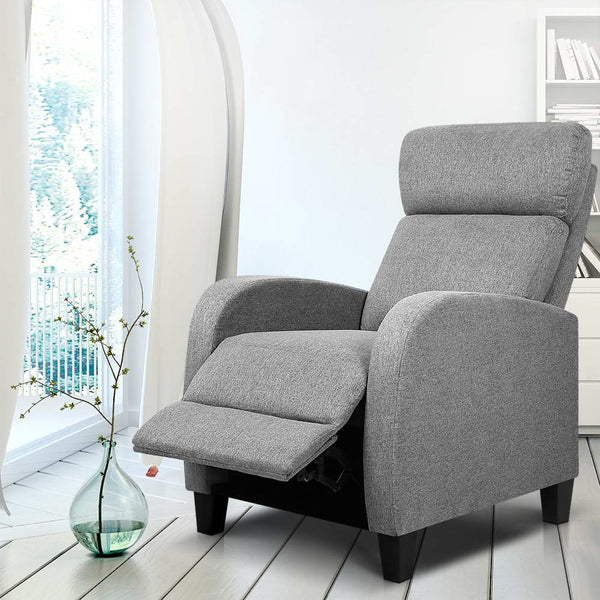 Artiss Fabric Reclining Armchair - Grey freeshipping - Awezingly