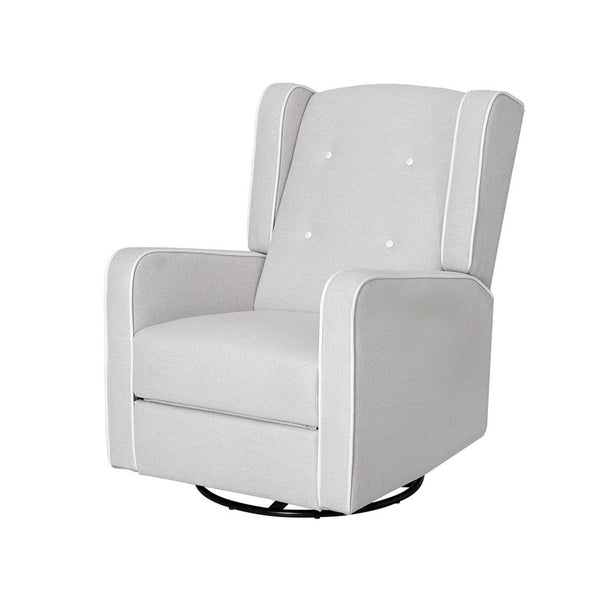 Artiss Recliner Armchair 360Â° Swivel Grey Fabric Artiss
