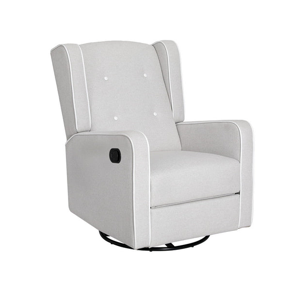 Artiss Recliner Armchair 360Â° Swivel Grey Fabric Artiss