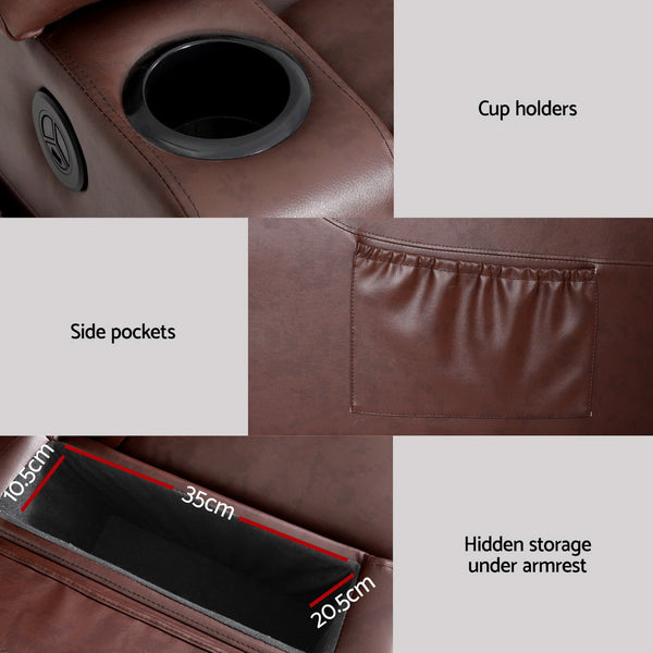 Artiss Recliner Chair Lift Assist Heated Massage Chair Leather Claude Artiss