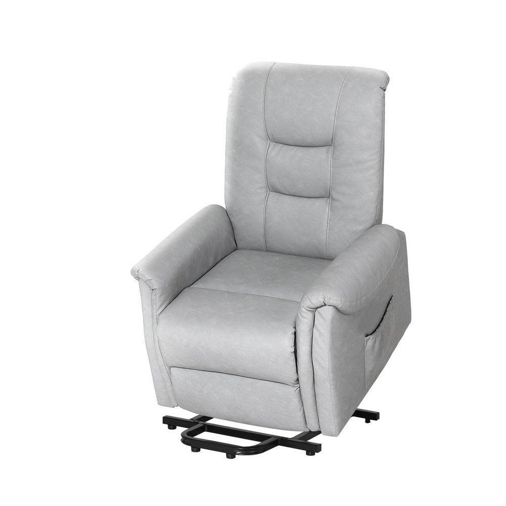 Artiss Recliner Chair Lift Assist Chair Grey Leather Artiss