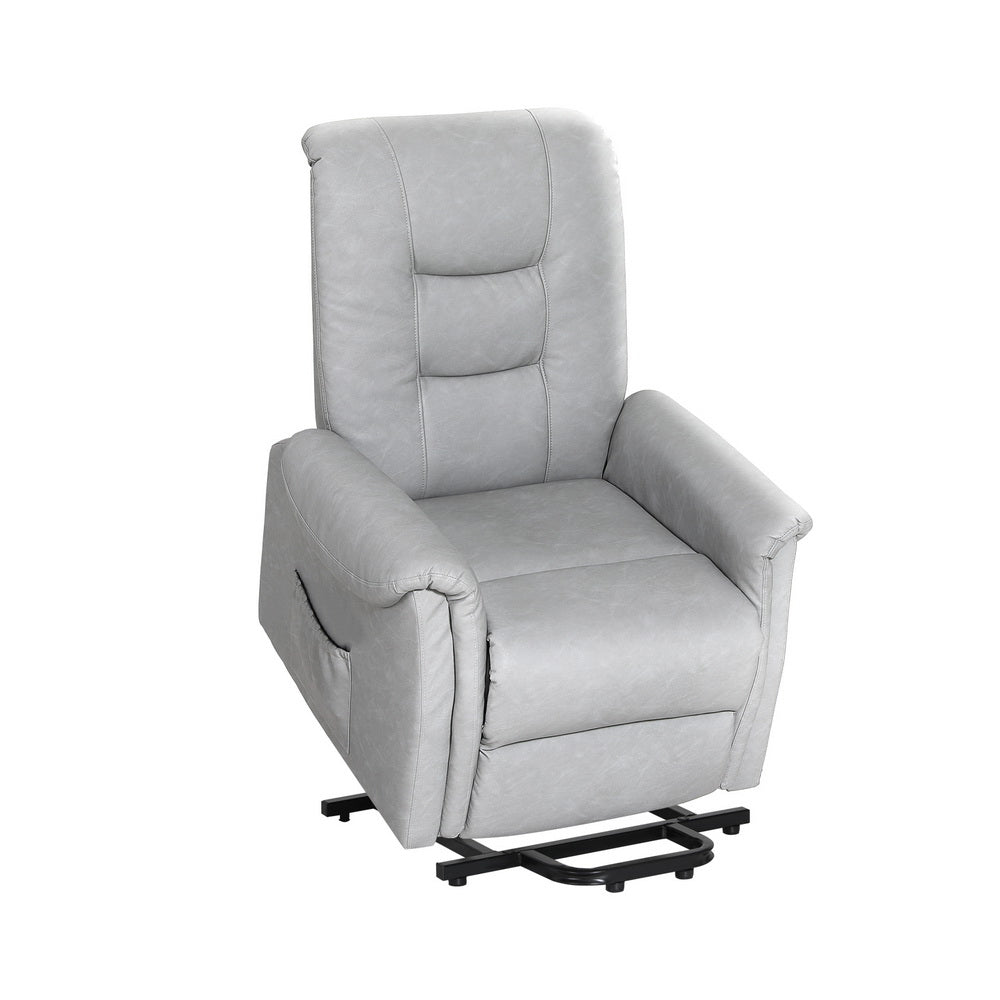 Artiss Recliner Chair Lift Assist Chair Grey Leather Artiss