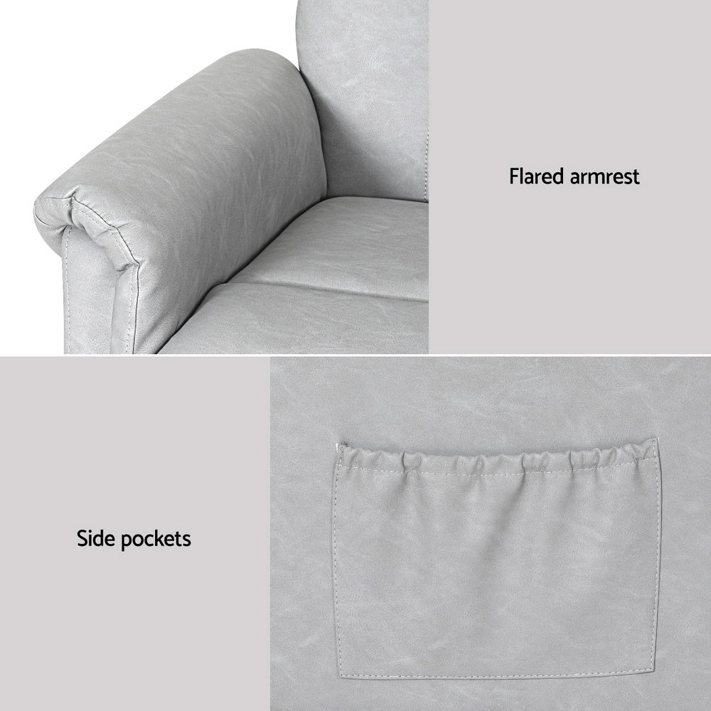 Artiss Recliner Chair Lift Assist Chair Grey Leather Artiss