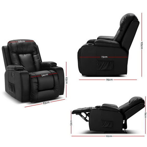 Artiss Electric Massage Chair Recliner Luxury Lounge Sofa Armchair Heat Leather Artiss