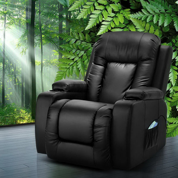 Artiss Electric Massage Chair Recliner Luxury Lounge Sofa Armchair Heat Leather Artiss