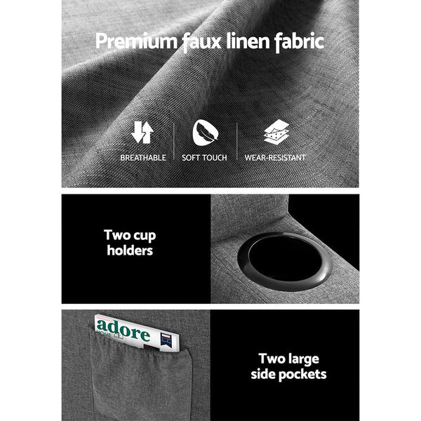 Artiss Recliner Chair Electric Massage Chair Fabric Lounge Sofa Heated Grey Artiss