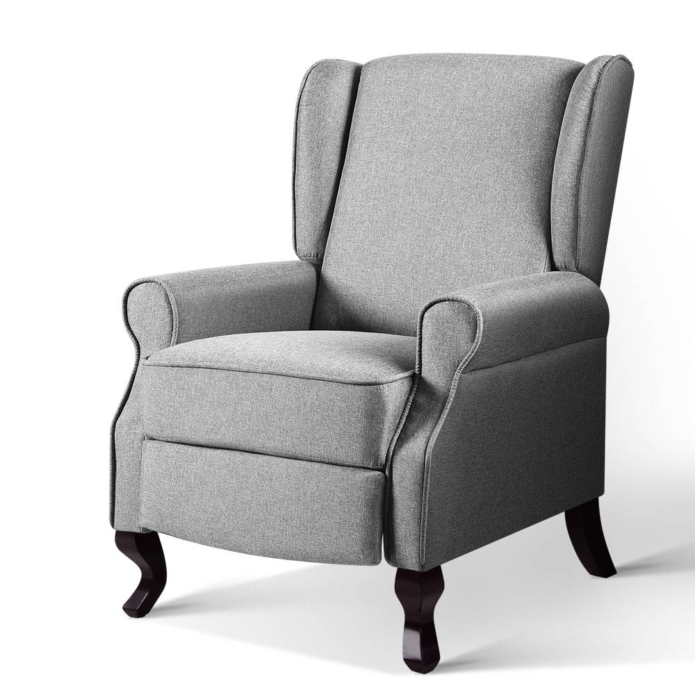Artiss Recliner Chair Luxury Lounge Armchair Single Sofa Couch Fabric Grey freeshipping - Awezingly