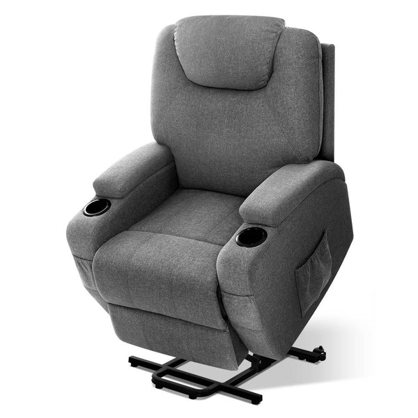 Artiss Electric Massage Chair Recliner Sofa Lift Motor Armchair Heating Fabric freeshipping - Awezingly