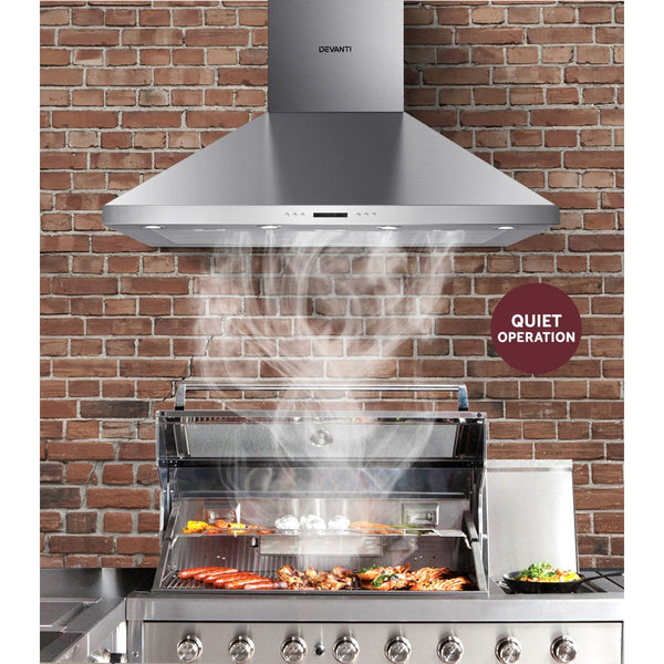 Devanti 1200mm Commercial BBQ Rangehood - Silver Devanti