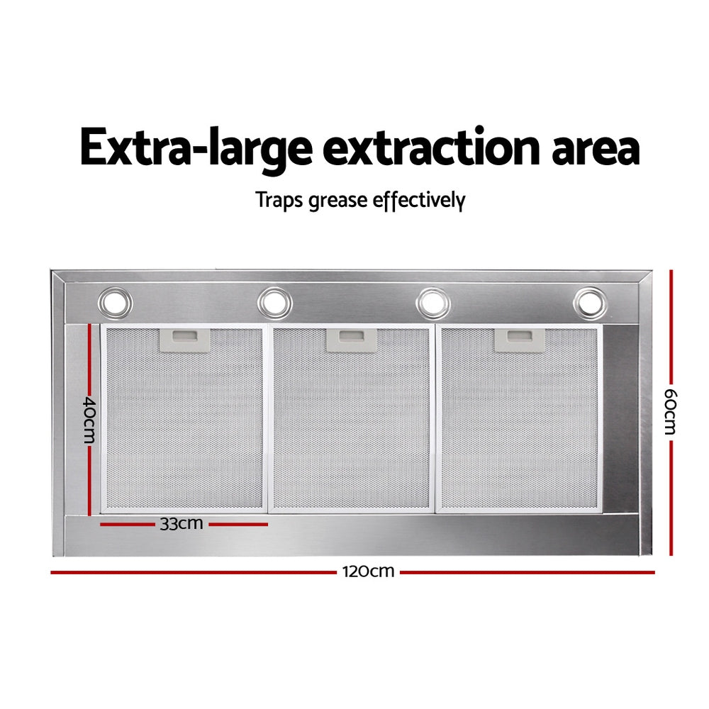 Devanti 1200mm Commercial BBQ Rangehood - Silver Devanti