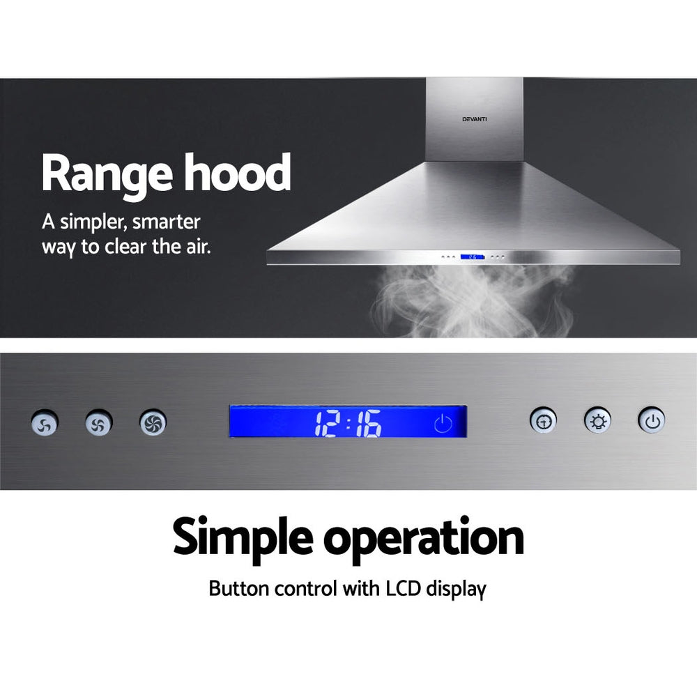 Devanti Range Hood Commercial Rangehood BBQ Hoods Kitchen Alfresco Canopy 1500mm Devanti