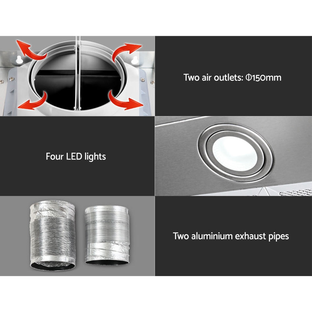 Devanti Range Hood Commercial Rangehood BBQ Hoods Kitchen Alfresco Canopy 1500mm Devanti