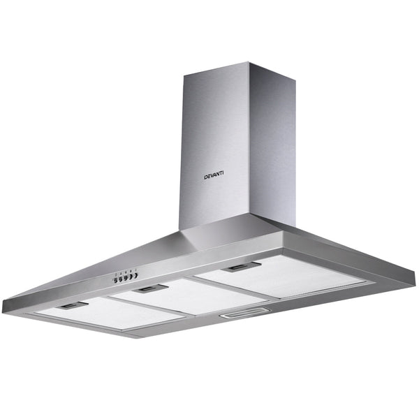 Devanti Range Hood 90cm 900mm Kitchen Canopy Stainless Steel Rangehood Wall Mount Devanti