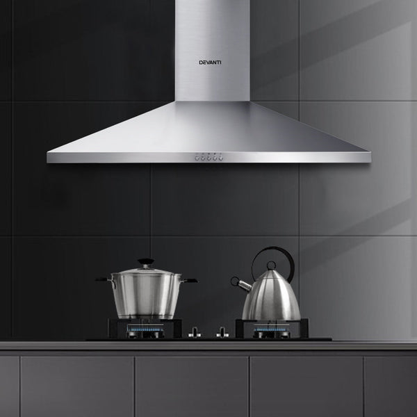 Devanti Range Hood 90cm 900mm Kitchen Canopy Stainless Steel Rangehood Wall Mount Devanti