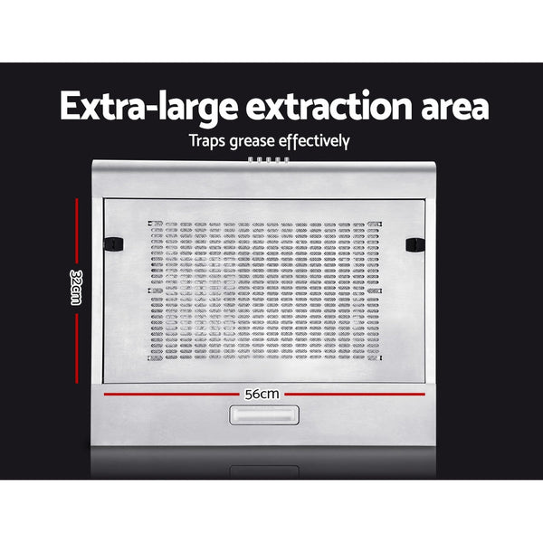 DEVANTI Fixed Range Hood Rangehood Stainless Steel Kitchen Canopy 60cm 600mm Devanti