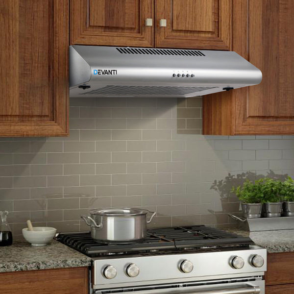 DEVANTI Fixed Range Hood Rangehood Stainless Steel Kitchen Canopy 60cm 600mm Devanti