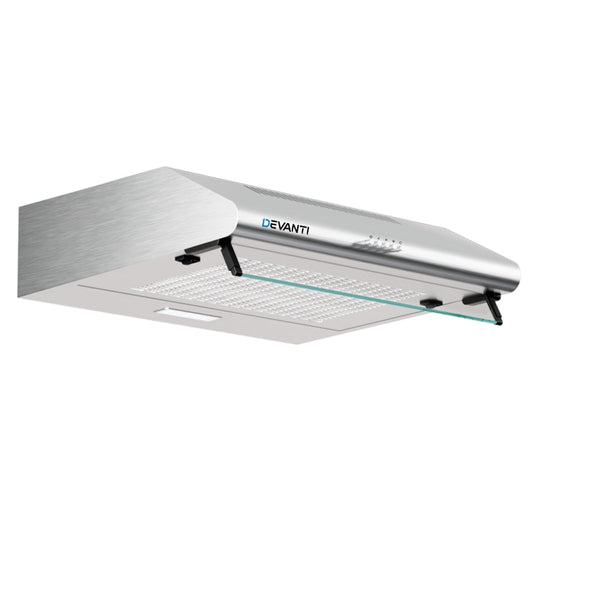 Devanti 600mm Range Hood 60cm Rangehood Kitchen Canopy LED Light Stainless Steel Devanti