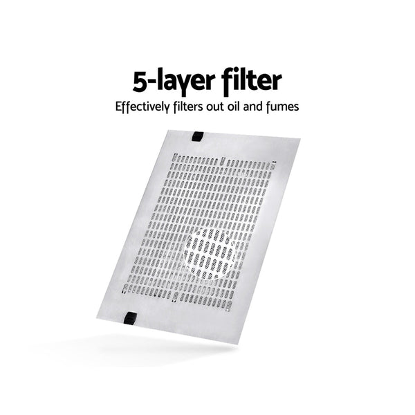 Devanti 600mm Range Hood 60cm Rangehood Kitchen Canopy LED Light Stainless Steel Devanti