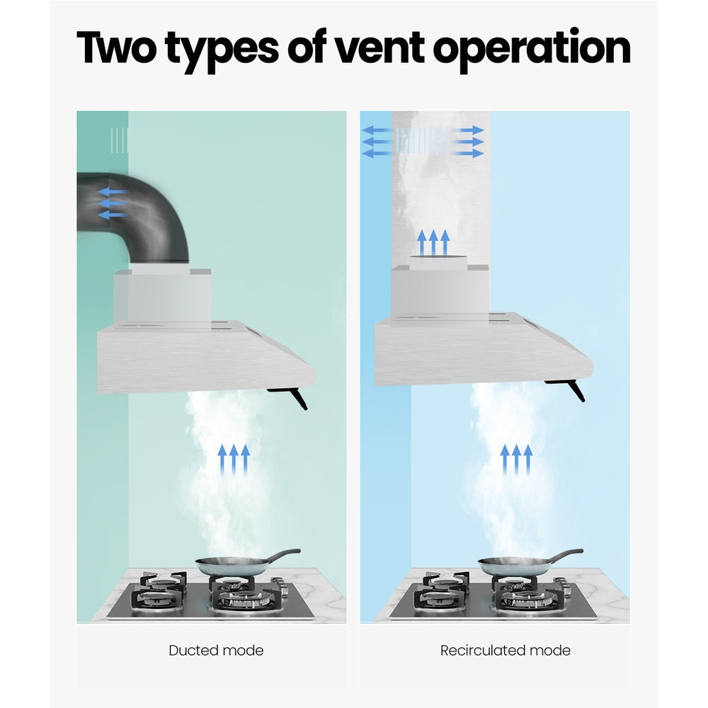 Devanti 900mm Range Hood 90cm Rangehood Stainless Steel Devanti